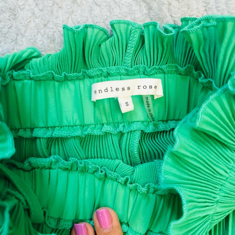 Endless Rose Green Ruffled Top